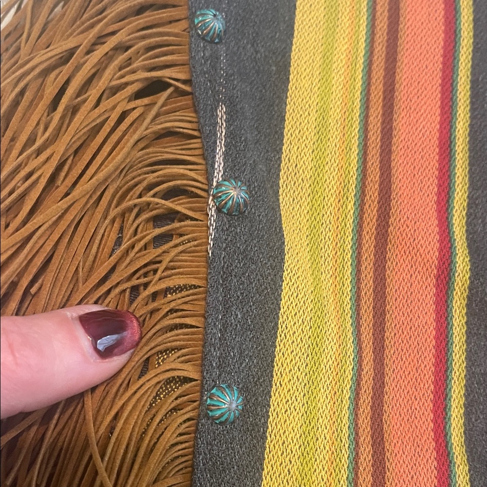Striped Fringe Women's Top - Picture 2 of 5